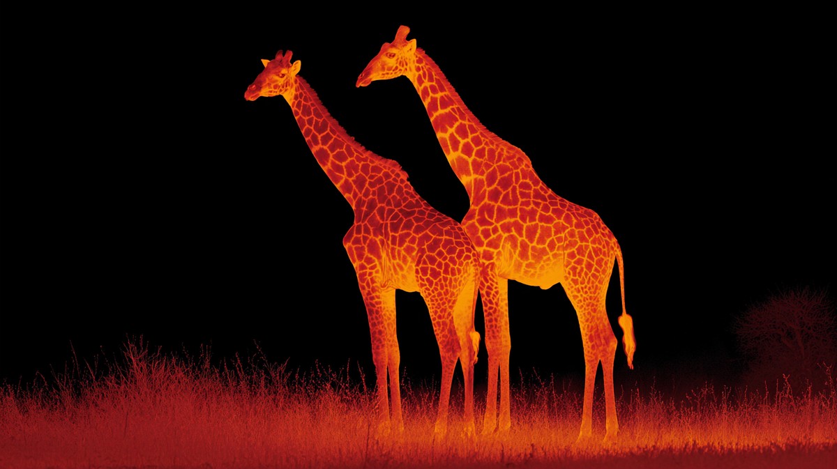 thermal imager wildlife background two giraffes af18ec27 c51b 4f97 92fa
