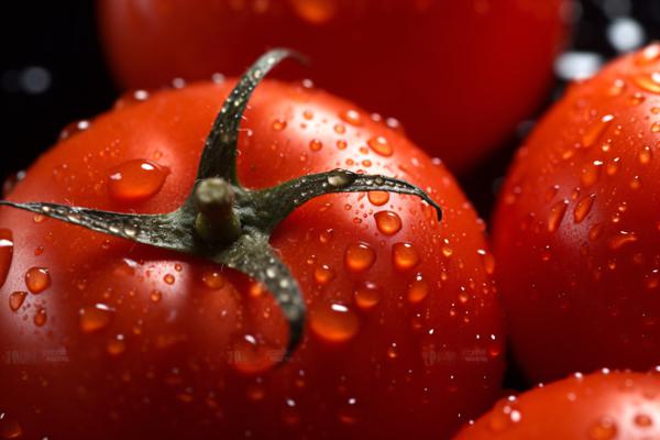 Tomato with water droplets