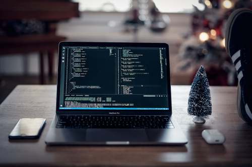 code turned-on MacBook Air web development