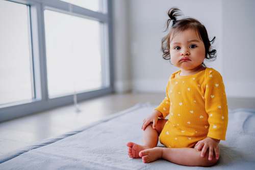 kid baby on floor person
