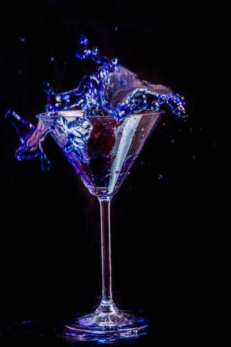 cocktail red wine in clear martini glass beverage