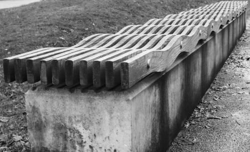   outdoor  black and white  wood  bench  space 