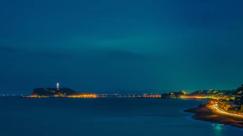   sea  coast  ocean  horizon  night  wave 