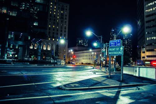  pedestrian  road  skyline  traffic  night 