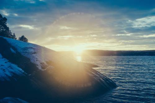 Sunset on the Norwegian Coast image - Free stock photo 