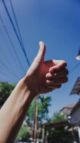 person left human hand thumb