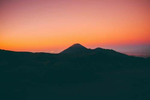 indonesia silhouette of mountains during sunset mount bromo