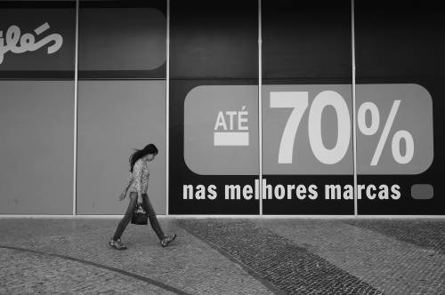   walking  black and white  people  street 