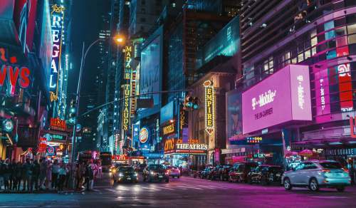  close view of busy city 